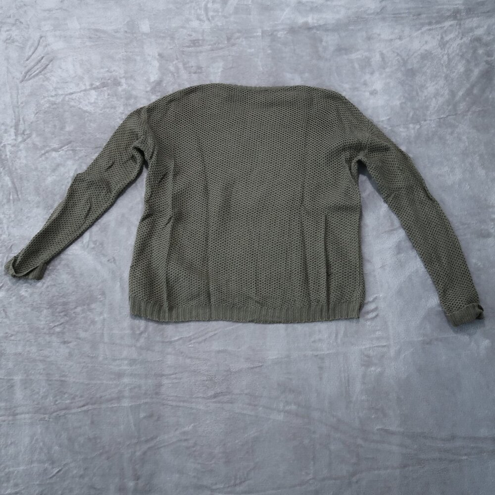 Dip Shirt Womens M Green Sweater Knit Crew Neck Pullover Sweatshirt Cotton - Picture 4 of 14